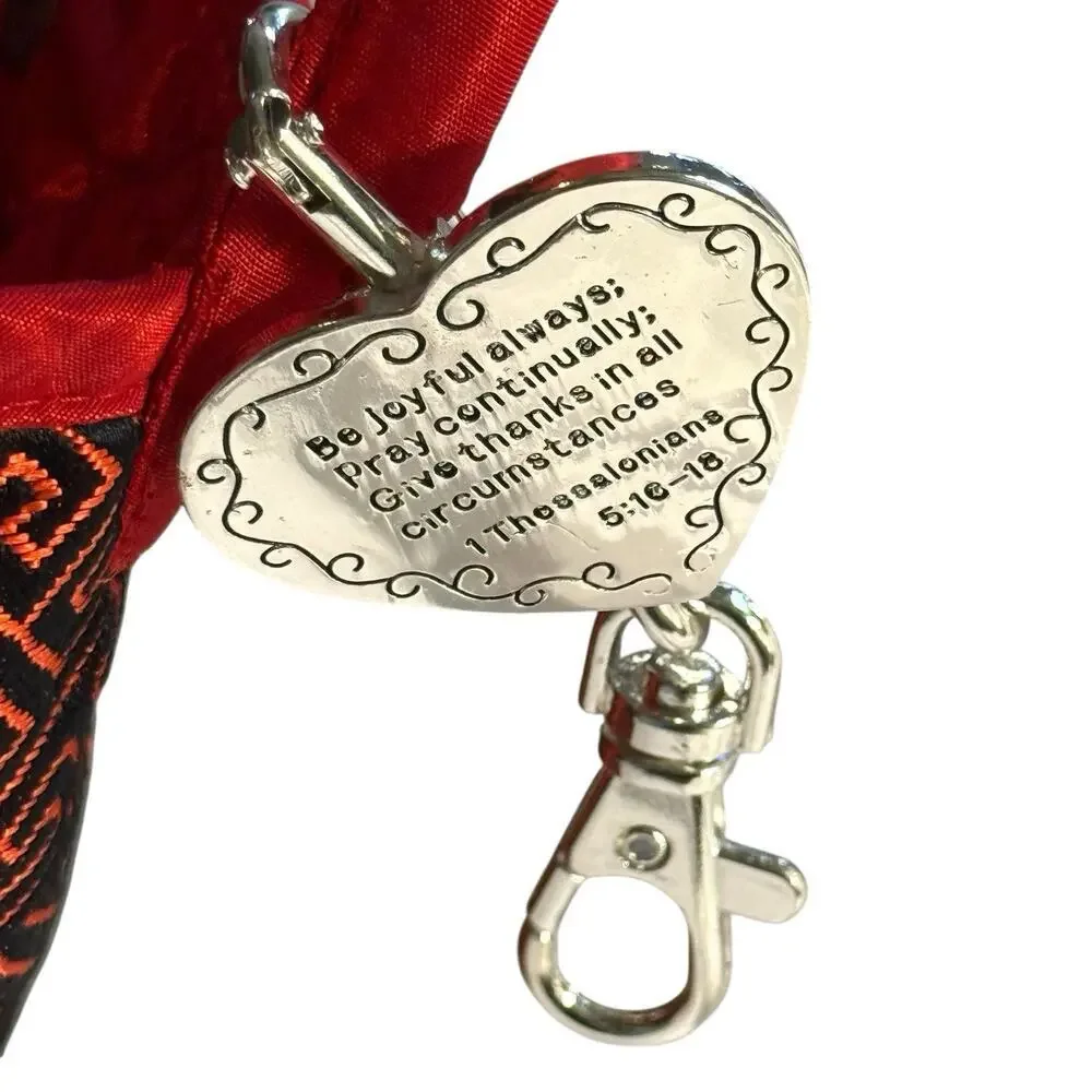 Rainbow Keypers Klip Key Clip Heart Bag Charm Religious Bible Verse Silver Tone